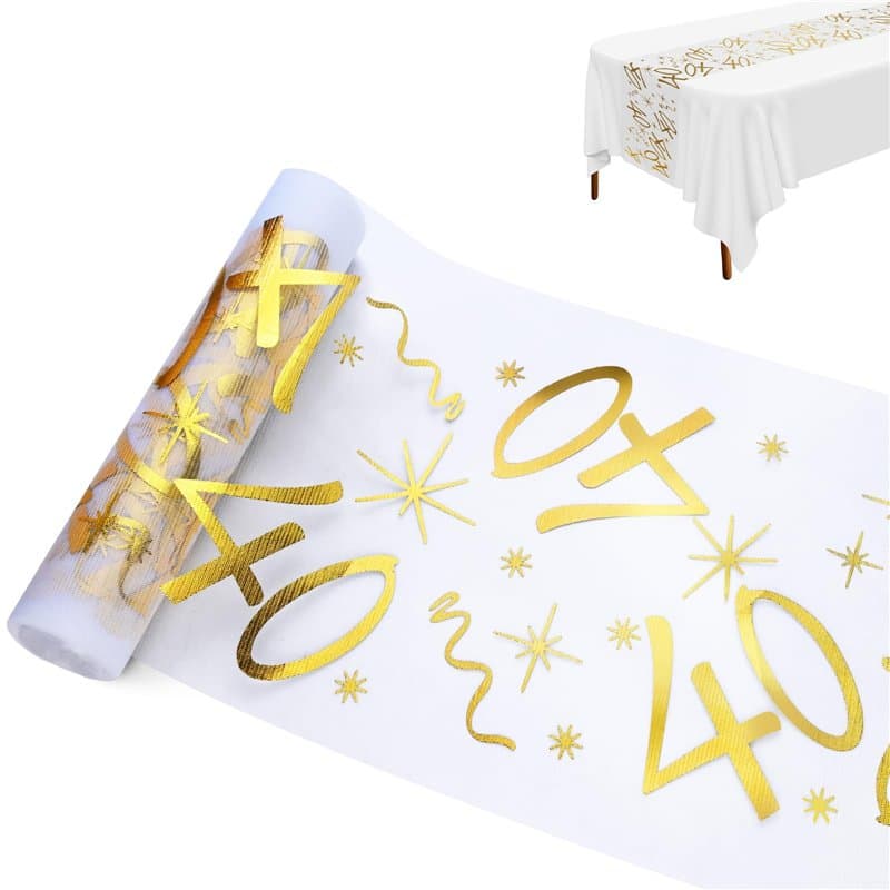 Chemin de Table Anniversaire 40 Ans, Anniversaire Joyeux 40 Ans, Deko Or pour 40 Ans, Décoration, Fête, Mariage, Table Anniversa