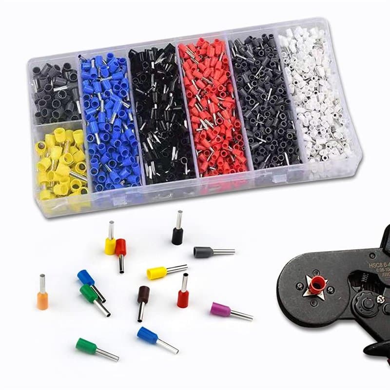 Wenrescry Lot de 1800 embouts de câbles, assortiment d'embouts de câbles isolés 0,5-10 mm², embouts de câbles isolés colorés en