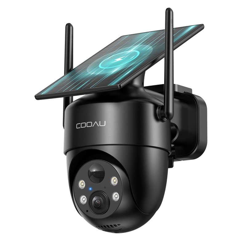 COOAU 2K Camera Surveillance WiFi Exterieure sans Fil | Caméra Solaire 3MP 360° PTZ, Wi-FI 6, Détection PIR Intelligente, Alarme