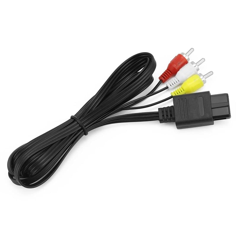 QWORK® Câble vidéo, câble audio vidéo stéréo AV RCA, compatible avec N64, SNES, GC