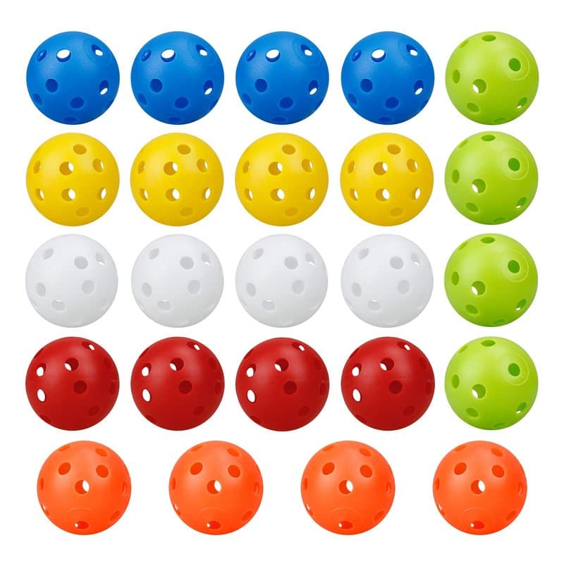Lahviuu Balles d'entraînement Golf,24 pcs Couleur Balles de Entrainement Golf Vec Trous, Plastique Golf Practice Balls,pour Les