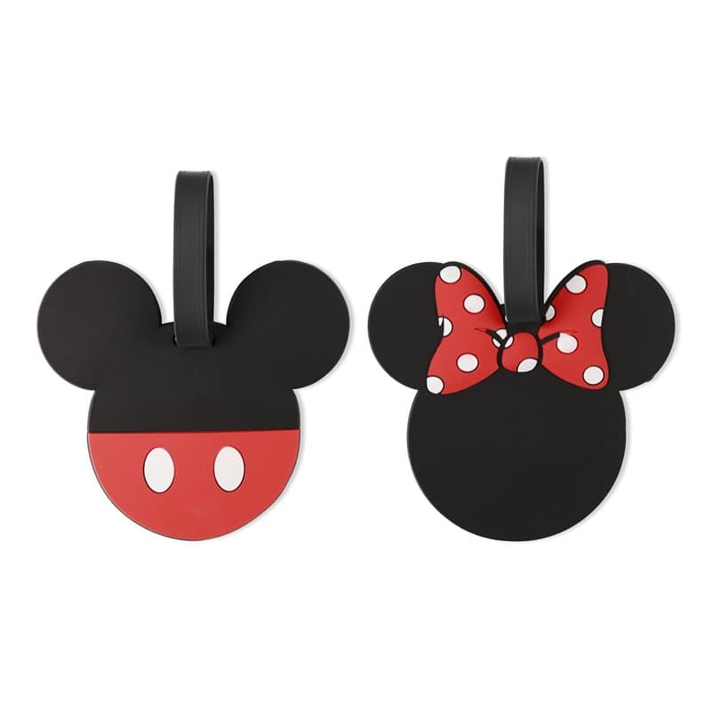 Mickey M Disney Mickey & Minnie Mouse Black and Red 2 Piece Luggage Tags VT700349L.PH, Multicolor