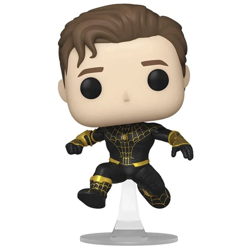 Funko Pop Marvel Spiderman No Way Home : Spiderman (noir/or) (démasqué) Figurine (AAA Anime Exclusive), (65038)