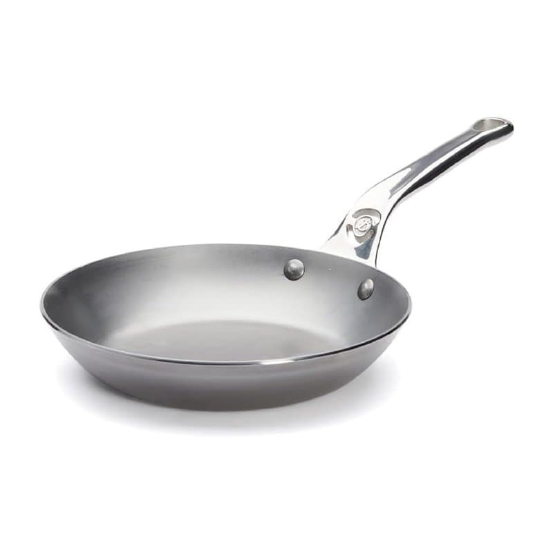 De Buyer - Poêle ronde en tôle d'acier MINERAL B Pro - 20 cm - Fabriquée en France, Sans PFAS, Anti Adhérence Naturelle, Queue E