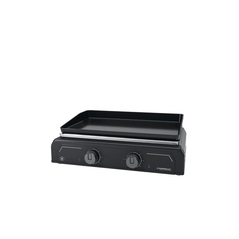 Campingaz Plancha Electric 2 XD, barbecue de table électrique, avec plaque en fonte et 2 zones de cuisson séparées, puissance 34