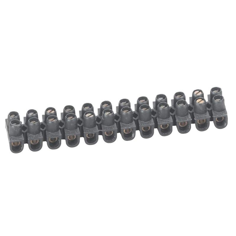 Legrand 034213 Barrette de Connexion Nylbloc avec Capacité Assignée 6mm², Noir, Lot de 10