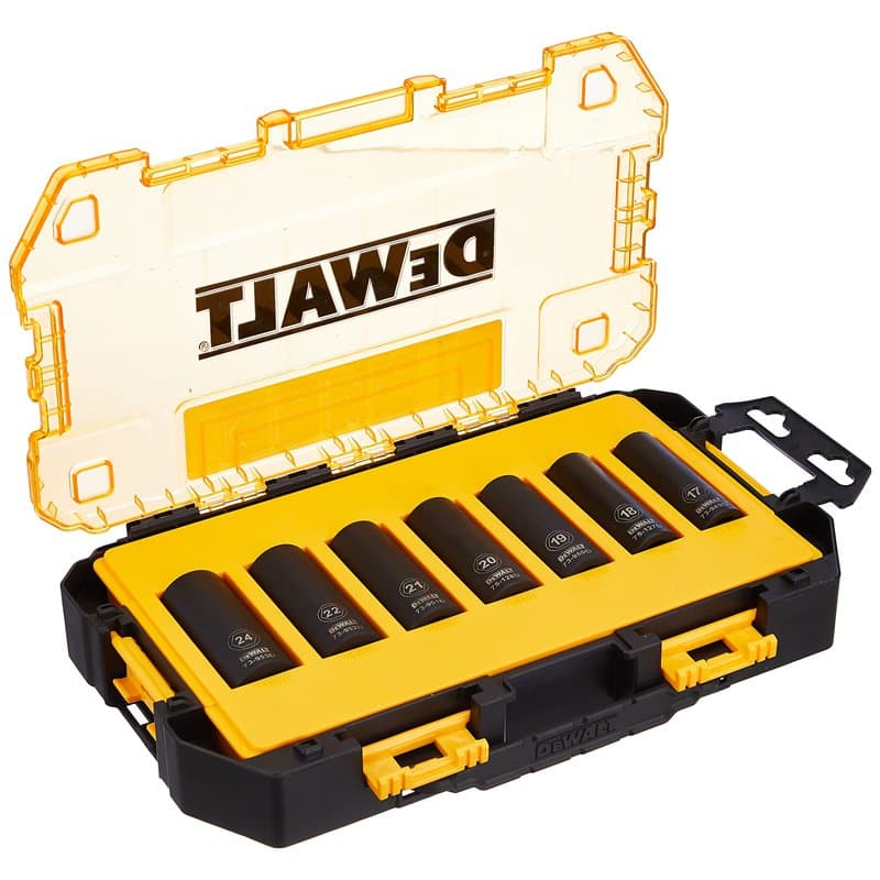 DEWALT DWMT74737-0 Jeu de 7 douilles métriques à impact profond 1/2"