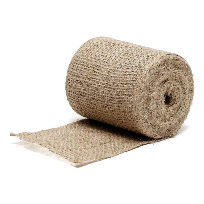Bande de Jute teinte naturelle, 230g/m², rouleau 10 cm x ± 12,5 m, pour jardinage, emballage ou bricolage, La Cordeline JN40, na