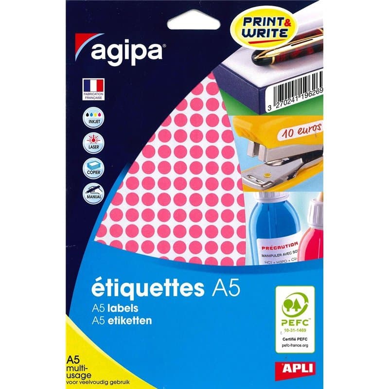 Apli 114308 - Etui 2940 pastilles multi-usage rose Ø 8 mm, L'emballage peut varier