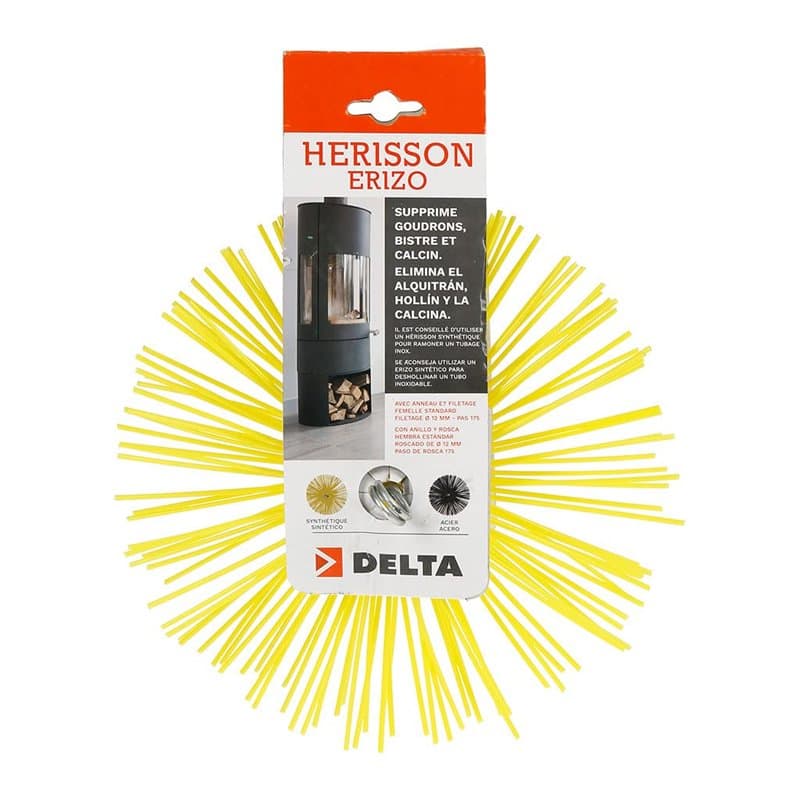 RUECAB - Hérisson de ramonage, brosse ramonage - Avec anneau de filetage femelle standard de M12mm - Poils synthétiques - Convie