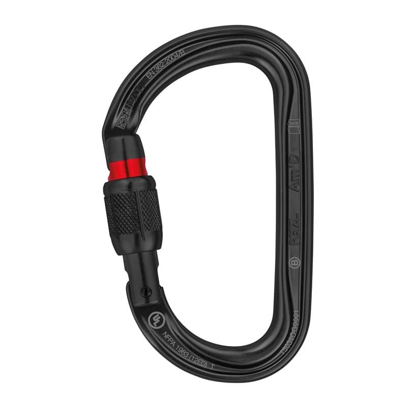 PETZL M34 a SLN Am'D Mousqueton en Aluminium asymétrique, Taille : Mousqueton, Noir