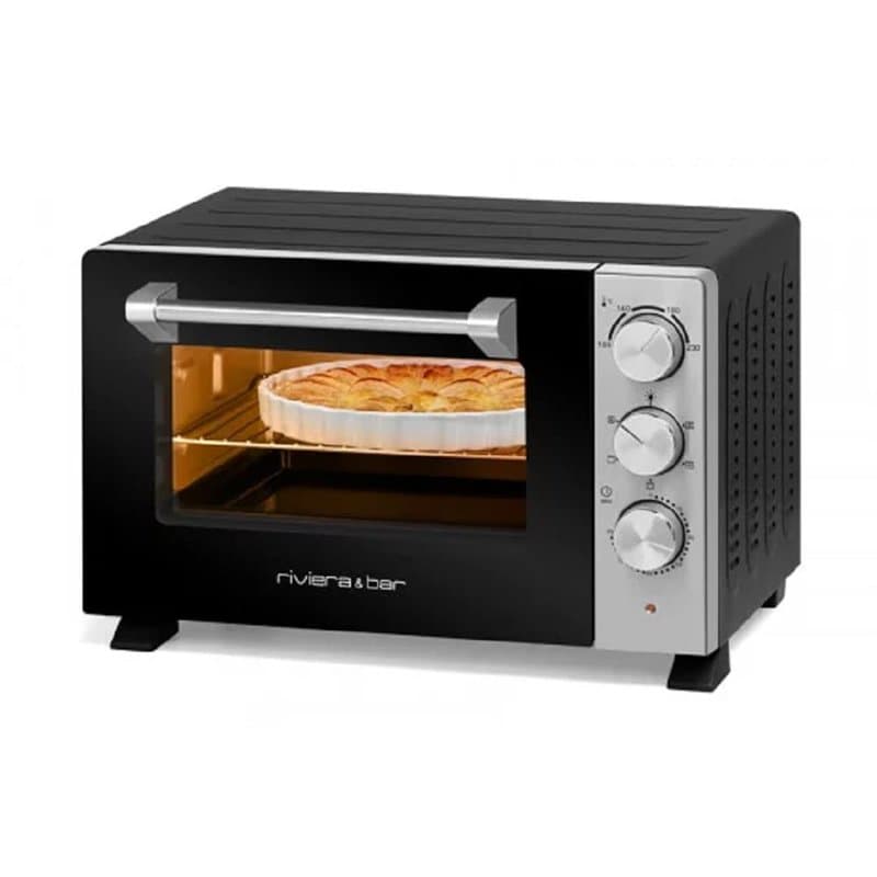 riviera&bar - Four Électrique Posable à Parois Tempérées QFR210-5 Modes de Cuisson, Chaleur Tournante, Thermostat Réglable Jusqu