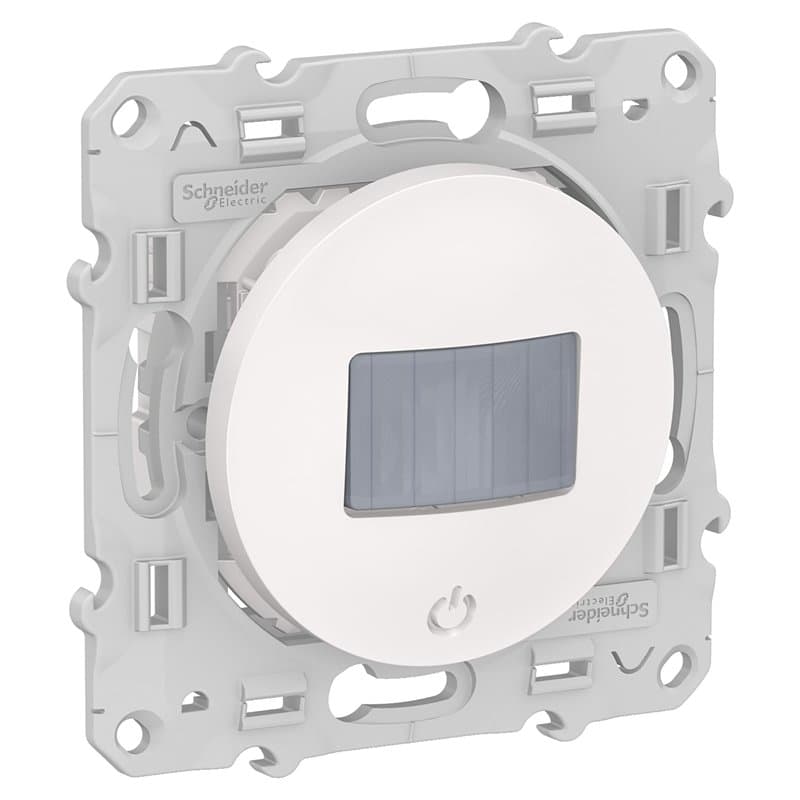 Schneider Electric - Odace, détecteur de présence et de mouvement Blanc, toutes charges, 3 fils - S520523