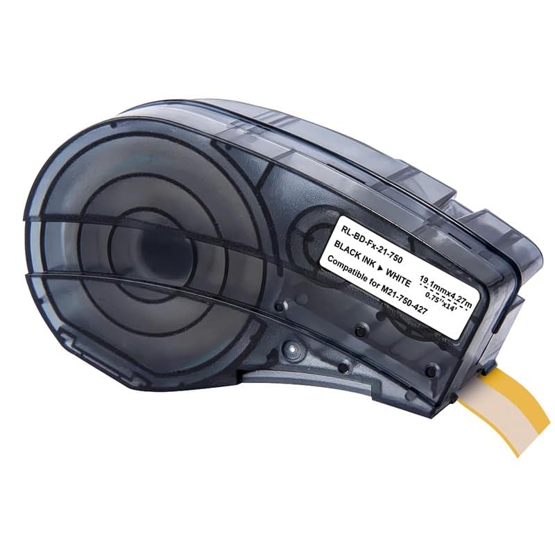 Ruban pour étiqueteuse compatible Brady BMP21-LAB BMP21-PLUS - Étiquette vinyle recharge M21-750-427 19,1mm x 4,27m Phonillico®