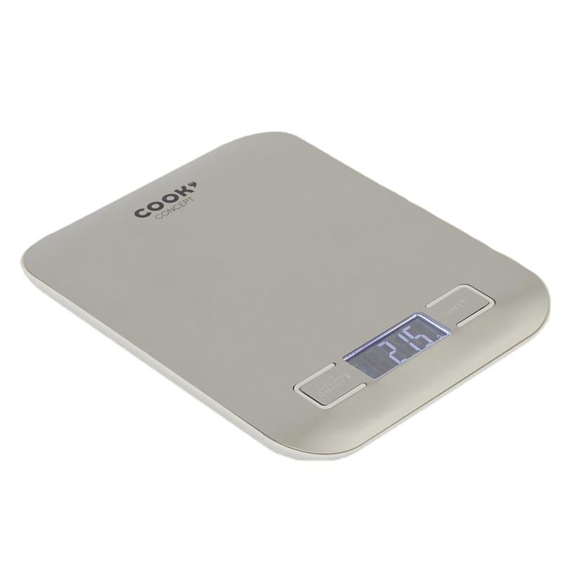Cook Concept KU6610 Balance culinaire électronique Digitale rectangulaire 5kg INOX Gris H1,8 x 14 x 18 cm