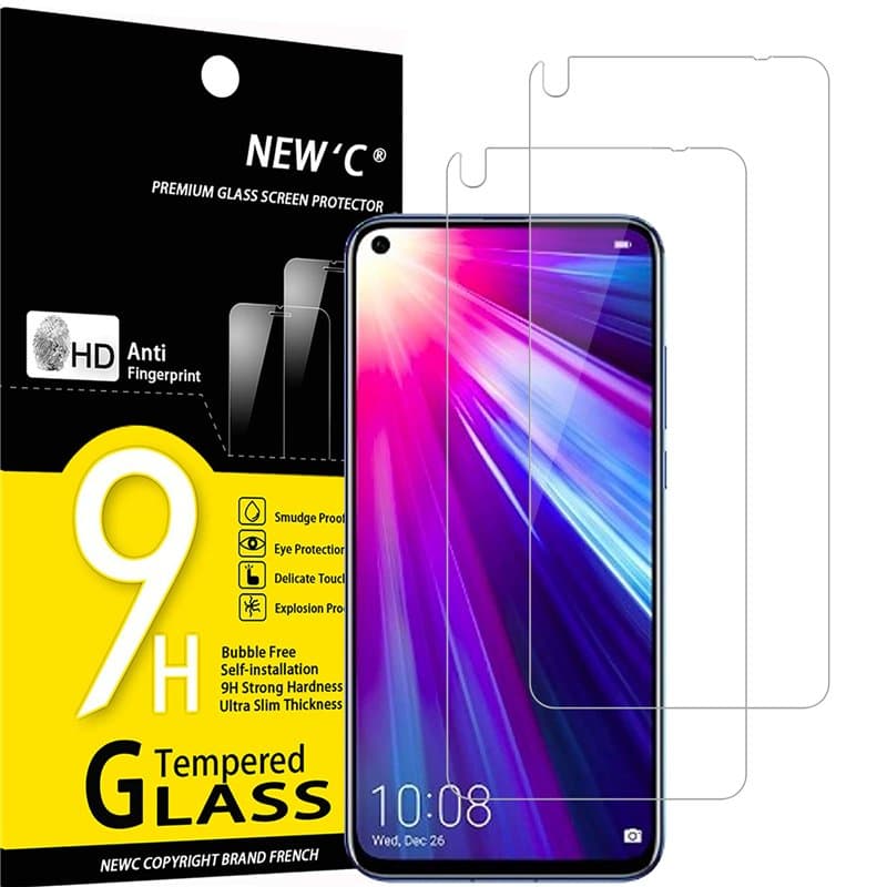 NEW'C Lot de 2, Verre Trempé pour Honor View 20, Huawei Nova 4, Film Protection écran sans Bulles d'air Ultra Résistant (0,33mm