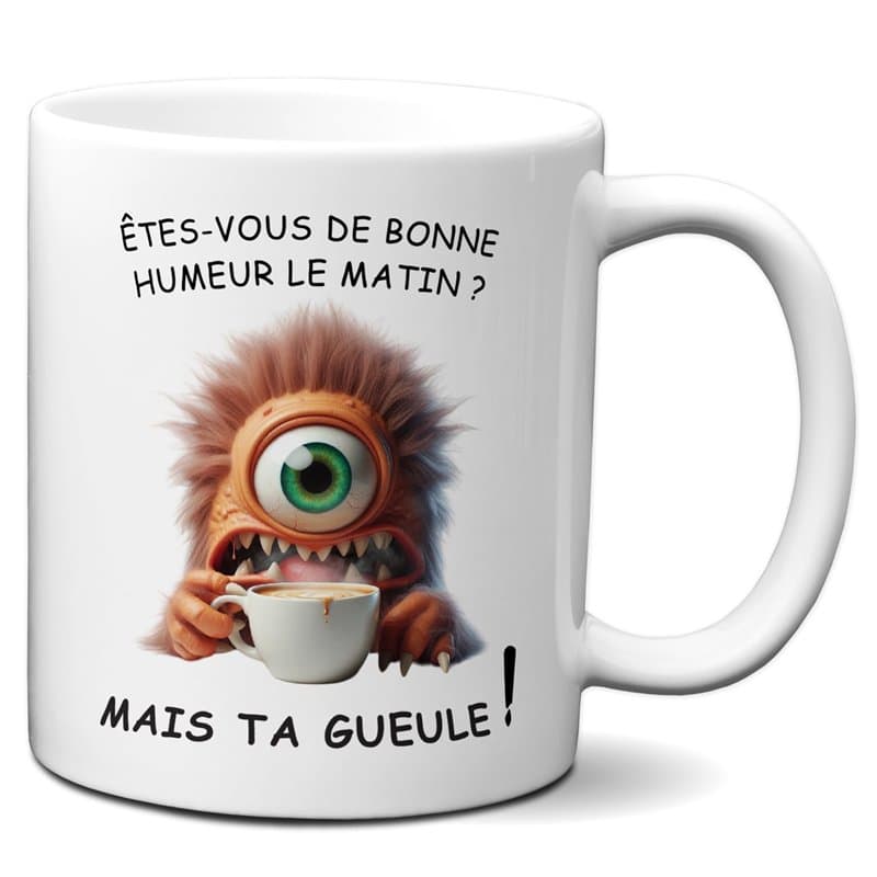 L'Esprit Des Anges Tasse Mug Cadeau Humour Original - Bonne Humeur Matin Ta Gueule - Amusant Rigolo Drole Collègue Ami