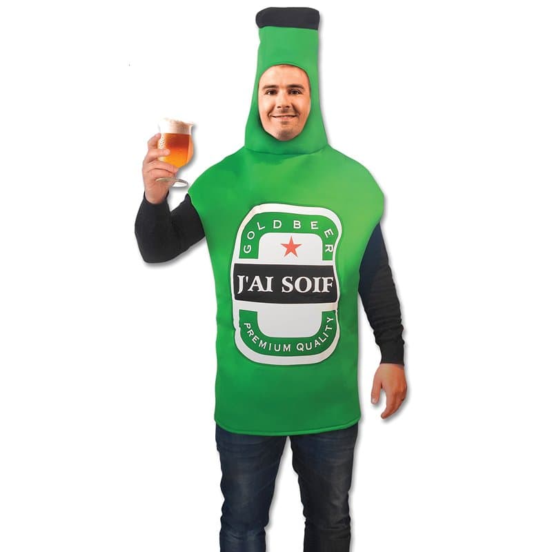 Tralala Fêtes© – Déguisement Adulte Bouteille de Bière – Costume Rigolo & Humoristique pour Anniversaire / Halloween / EVG / Car