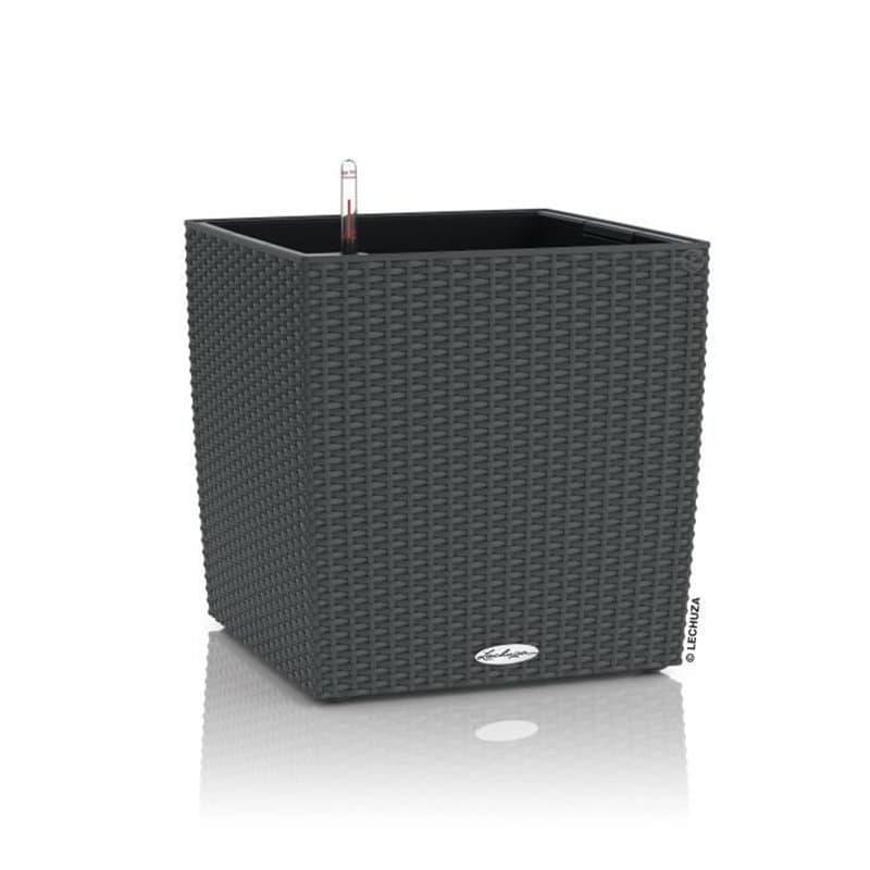 Jardiniere - Cube cottage 40 - Kit complet - Granit - 31 L - LECHUZA