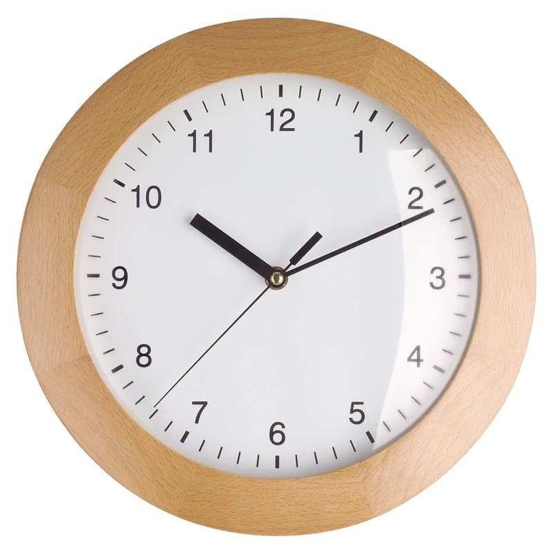 TFA Dostmann Horloge Murale Radio-pilotée, 98.1065, en hêtre, à Suspendre, diamètre 31 cm, comme Horloge de Cuisine, Horloge de