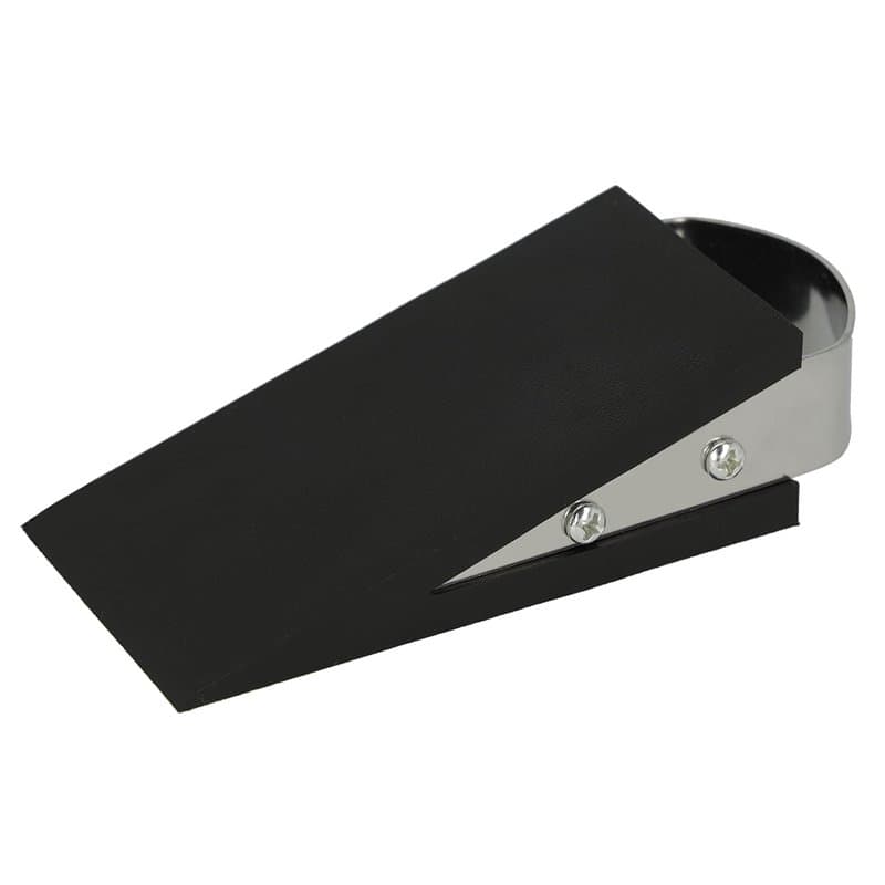 Westcott E-19000 00 Butoir de porte en caoutchouc antidérapant avec poignée en acier inoxydable Noir 12 x 5 x 3 cm