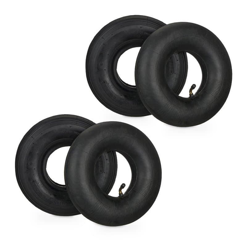 Relaxdays Roue brouette avec Chambre à air, Lot de 2 pneus Rechange 3.00-4 Pouces, pneumatiques, Jusqu’à 125 kg, Noire