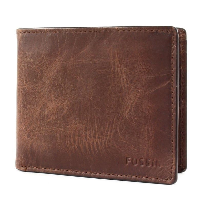 Fossil Portemonnaie pour homme Derrick, cuir Bifold brun 11.43 cm L x 1.9 cm W x 8.89 cm H ML3771200