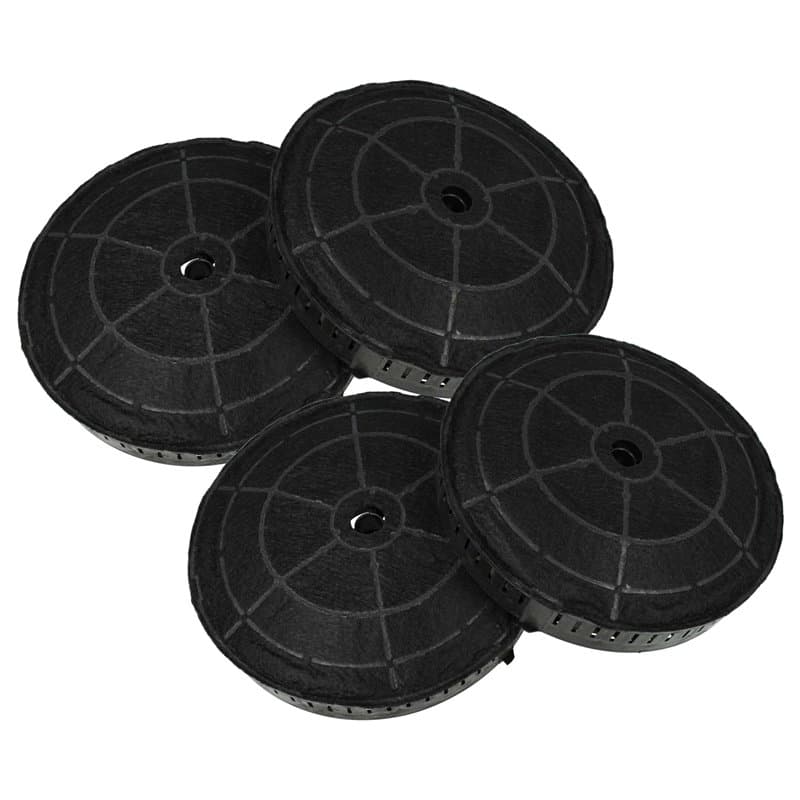 vhbw 4x Filtres à charbon actif compatible avec Elica SHY-S, SHIRE, Stripe90BK, STRIPE, WISE, VERTIGE hotte aspirante - 17,2 cm