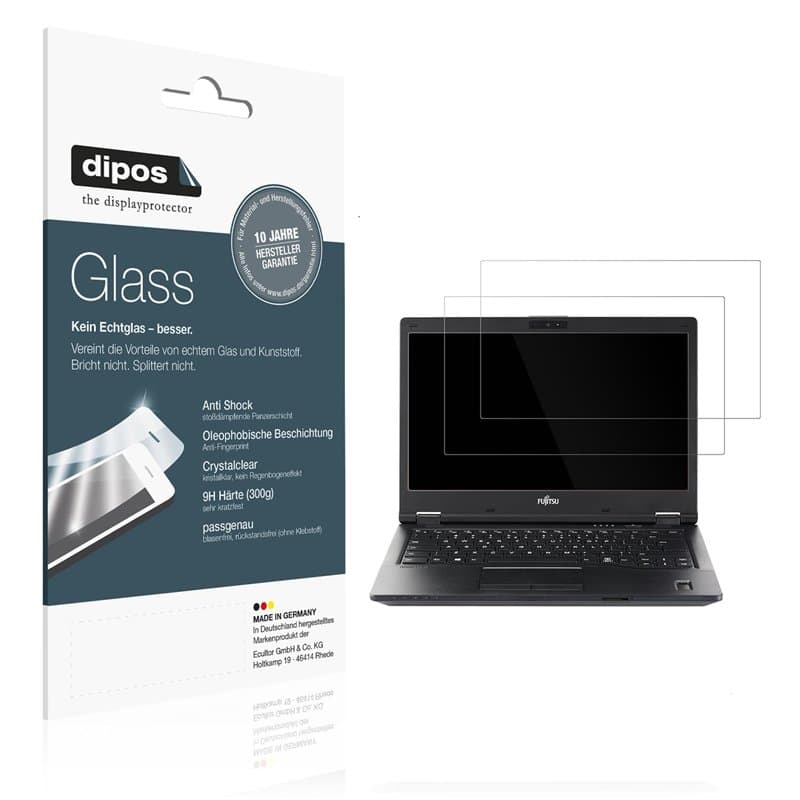 dipos I 2x Protection ecrán compatible avec Fujitsu Lifebook E449 14 Zoll Verre souple Film Protecteur 9H
