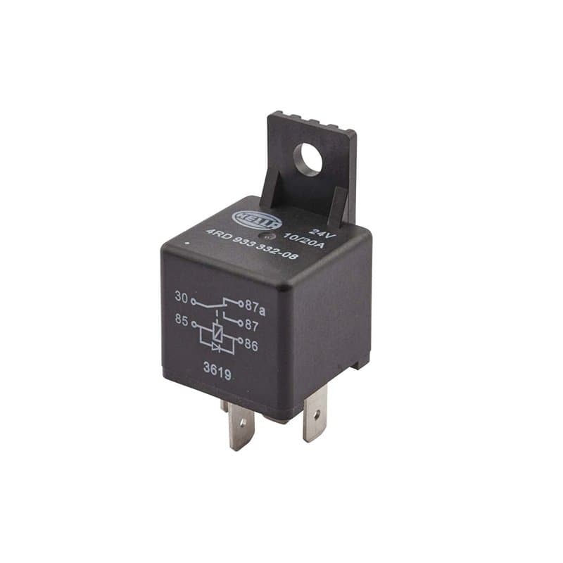 HELLA Relais, courant de travail - 24V - 5pôle - Relais inverseurs - avec support/avec diode de suppression - 4RD 933 332-081