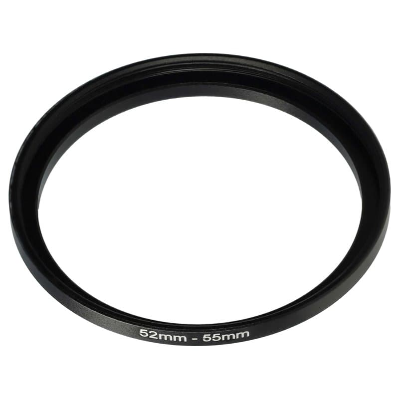 vhbw Bague d'adaptation de Filtre Step-Up de 52 mm vers 55 mm pour Objectif d'appareil Photo - Adaptateur, métal, Noir