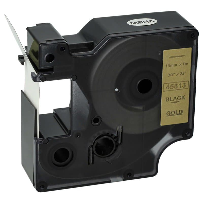 vhbw Ruban compatible avec Dymo 2000, 5000, 5500 imprimante d'étiquettes 19mm Noir sur Or