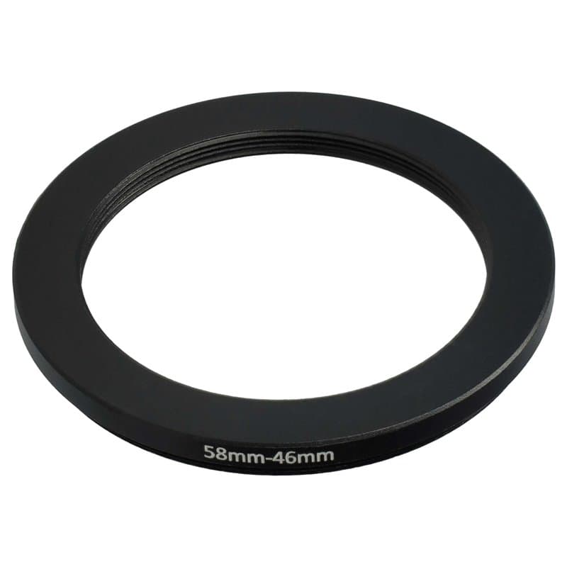 vhbw Bague d'adaptation de Filtre Step-Down de 58 mm vers 46 mm pour Objectif d'appareil Photo - Réducteur, métal, Noir