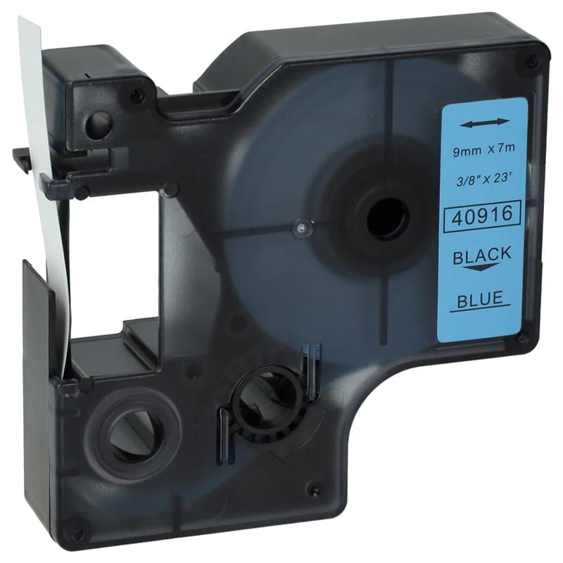vhbw Ruban compatible avec Dymo 1000, 1000+, 2000, 3500, 4500, 5000, 5500 imprimante d'étiquettes 9mm Noir sur Bleu
