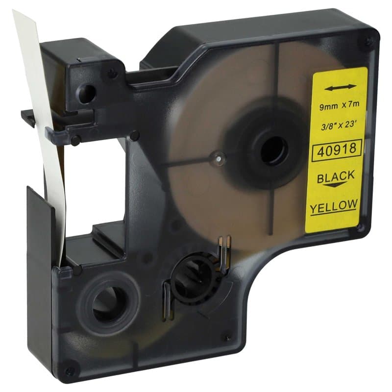 vhbw Ruban compatible avec Dymo 1000, 1000+, 2000, 3500, 4500, 5000, 5500 imprimante d'étiquettes 9mm Noir sur Jaune