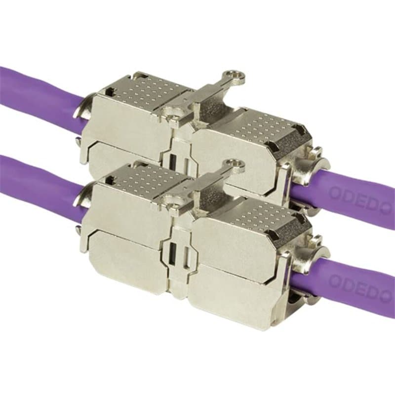 odedo Lot de 2 connecteurs de câble CAT 6A / 7 STP 10GE blindés - Montage sans outil AWG 22-26 - Câble patch - Câble de pose