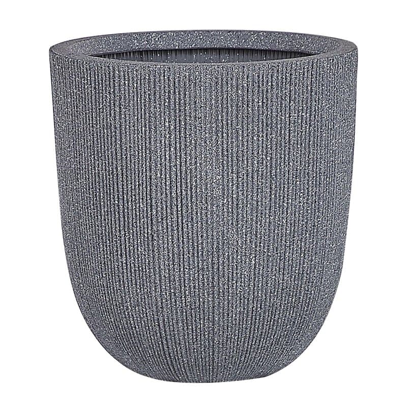 Cache-pot Pot à Plantes Rond 31 cm Gris Résistant aux Intempéries Parfait pour Intérieur et Extérieur au Style Moderne et Scandi