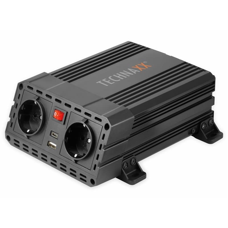 Technaxx Allemagne Onduleur de Voiture, 2 Ports USB pour Charger Divers appareils électroniques Arrêt de sécurité Automatique 12
