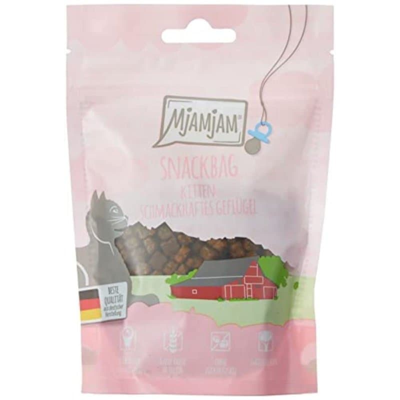 MjAMjAM - Snack Premium pour Chatons - Snackbag - Volaille savoureuse chaton, pack de 1 (1 x 125 g), naturel sans conservateur d