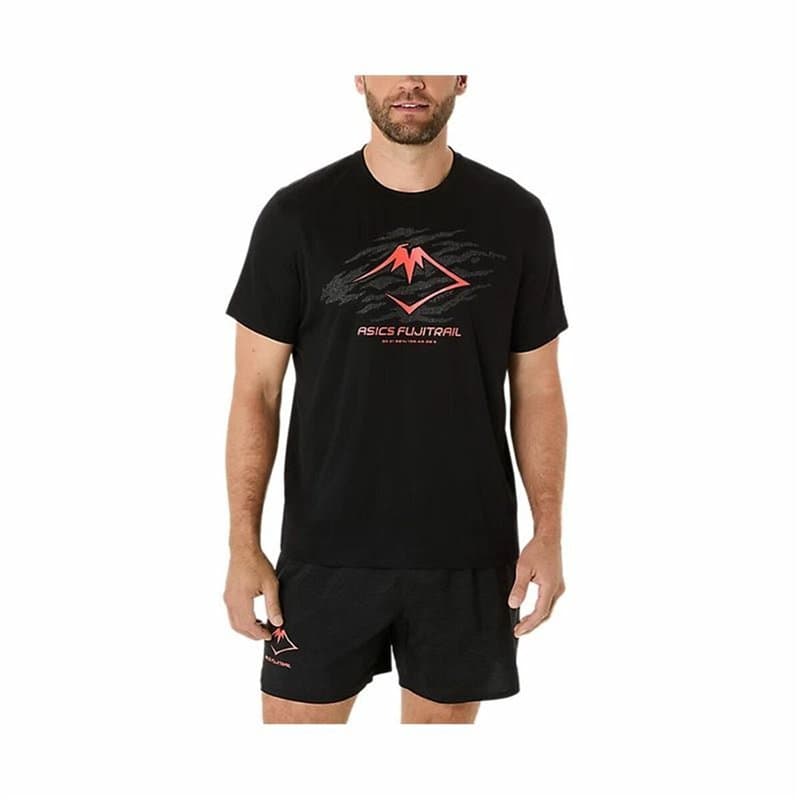 T-shirt à manches courtes homme Asics Fujitrail Logo Ss Top Noir