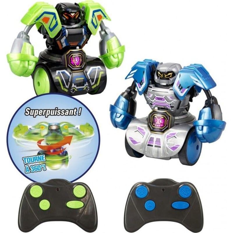 Robot de combat - SILVERLIT - Kombat Tornado - Capacité de destruction - Attaque a 360° - Lot de 2 robots