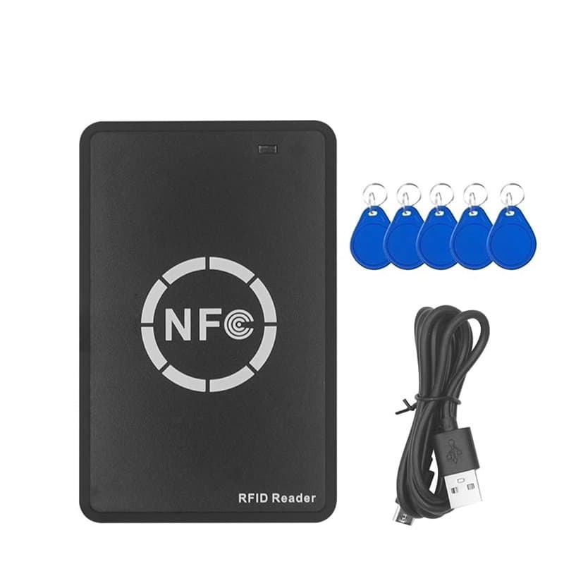 Kquepo Lecteur/Écrivain de Puce Intelligente RFID NFC + Porte-Clés 5XCUID 125K 13,56M Copieur de Badge RFID Dupliqueur de Tag de