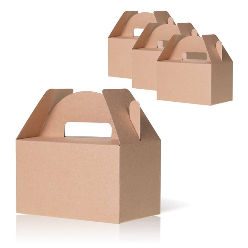 MATICAN Boîtes de Faveurs de Fête, Pack de 24 Boîtes Kraft Marron, Boîtes à Gable, 15 x 9 x 9 cm