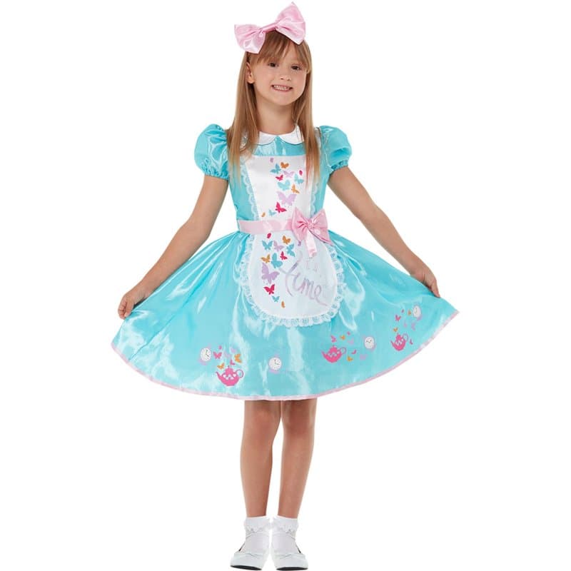 Smiffys Déguisement d’Alice au pays des merveilles, Bleu, Robe et mèches pour cheveux