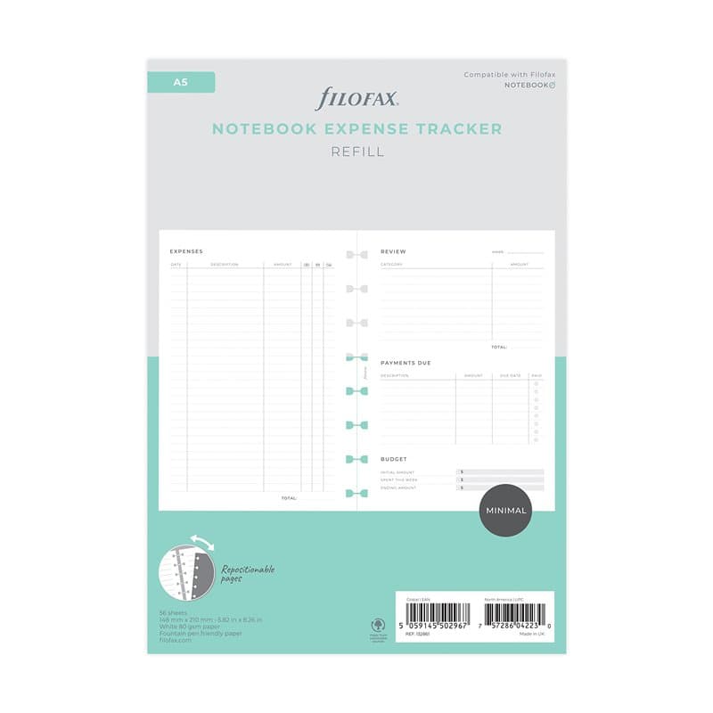 Filofax Activity Planner Notebook Recharge - A5 132849 Blanc