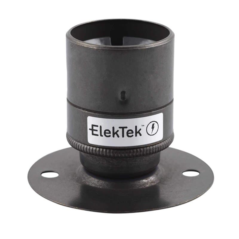 ElekTek Douille patère fixe à culot à vis E27 ES Edison avec jupe lisse idéale pour les ampoules à filament vintage à montage en