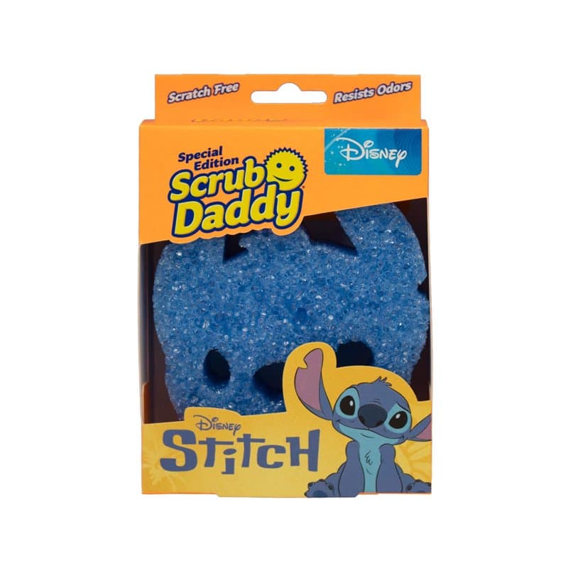 Scrub Daddy Disney Stitch Éponge à Récurer Anti Rayure, Eponges Lavables Reutilisables Antibactériennes Flextexture, Eponge Vais