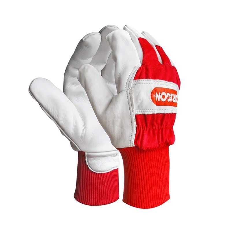 OREGON - Gants de Travail en Cuir & Tissu Extensible, Poignets Élastiques, Gants de Jardinage & Bricolage, Anti-Froid / Vent / H