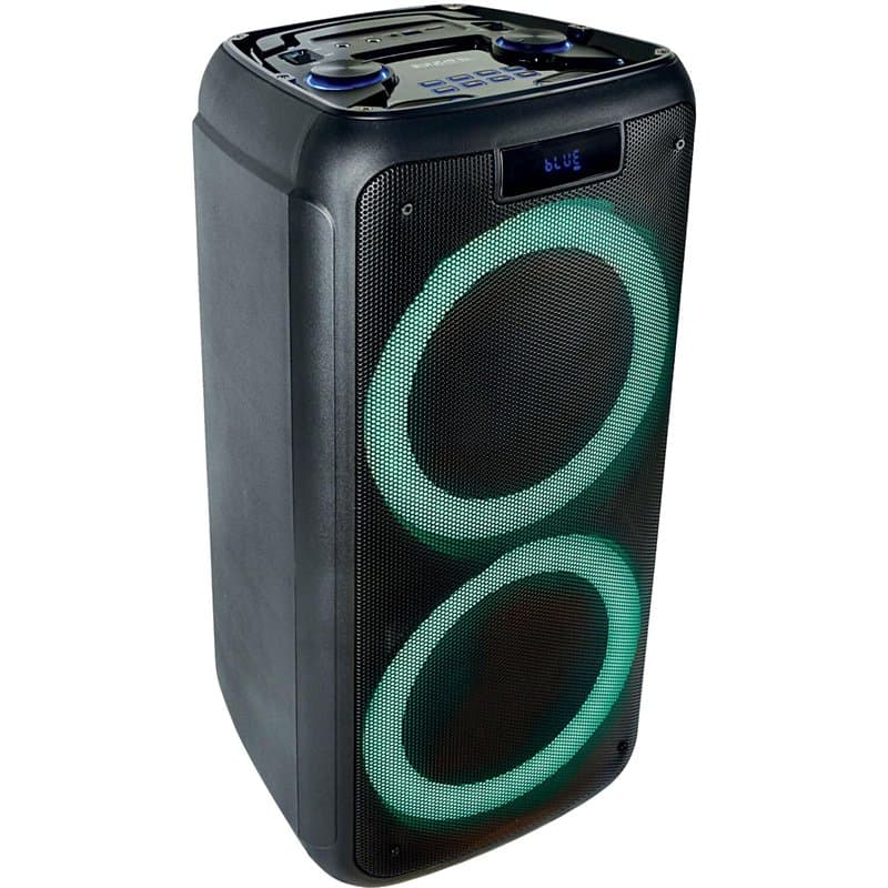 Ibiza - FREESOUND400 - Enceinte Portable sur Batterie avec Bluetooth, USB, SD et AUX-in avec LEDs d’Ambiance - 400W - Noir