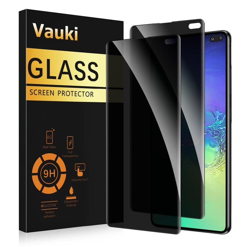 Vauki Verre Trempé pour Samsung Galaxy S10 Plus Anti Espion 2 Pièces,Anti-Espion Film de Protection D'écran,Dureté 9H,Anti-Rayur